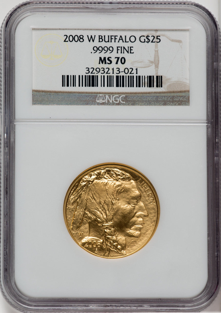 2008-W $25 Half-Ounce Gold Buffalo NGC MS70