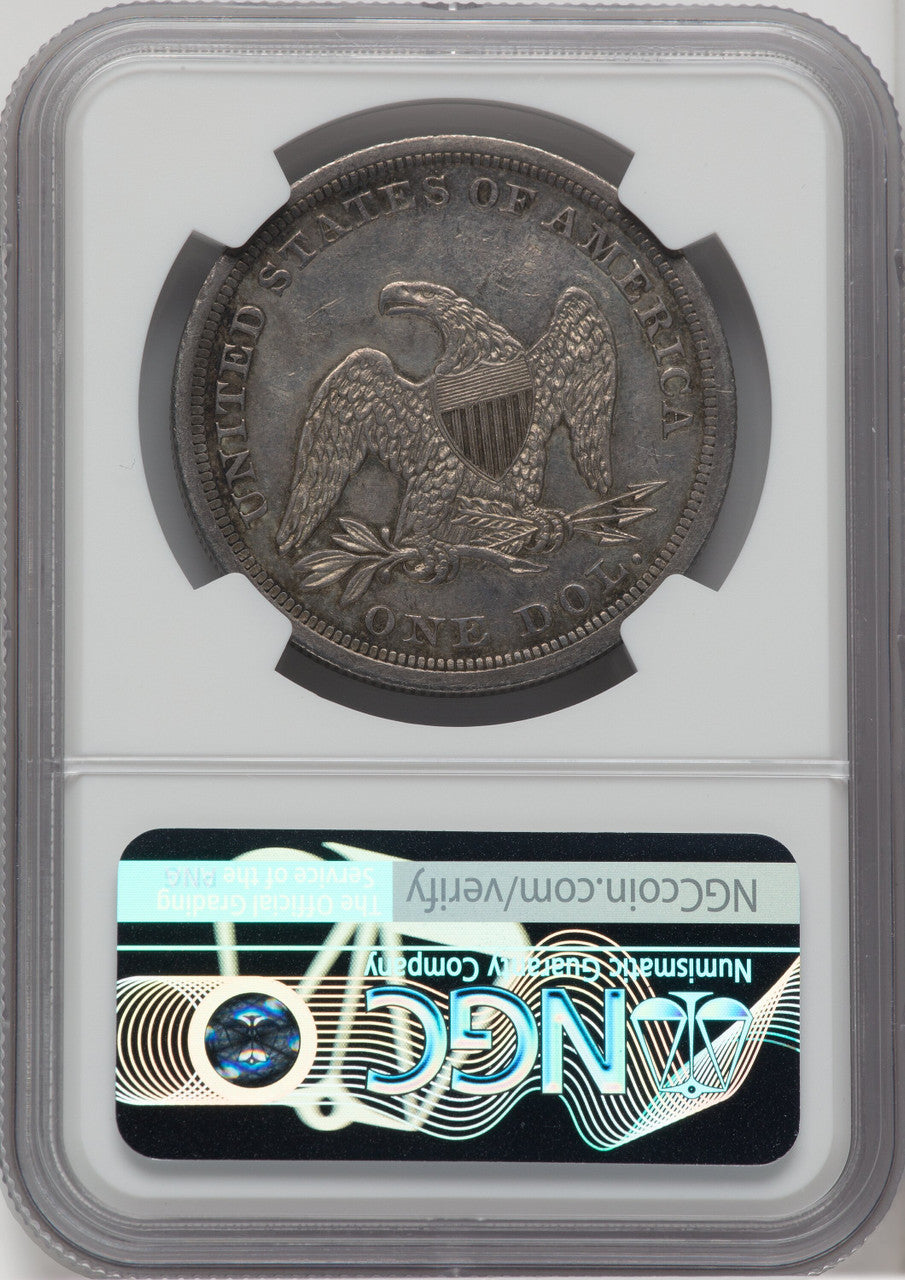 1841 S$1 Seated Dollar NGC AU55