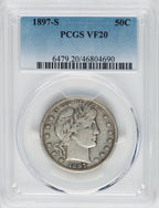 1897-S 50C Barber Half Dollar PCGS VF20