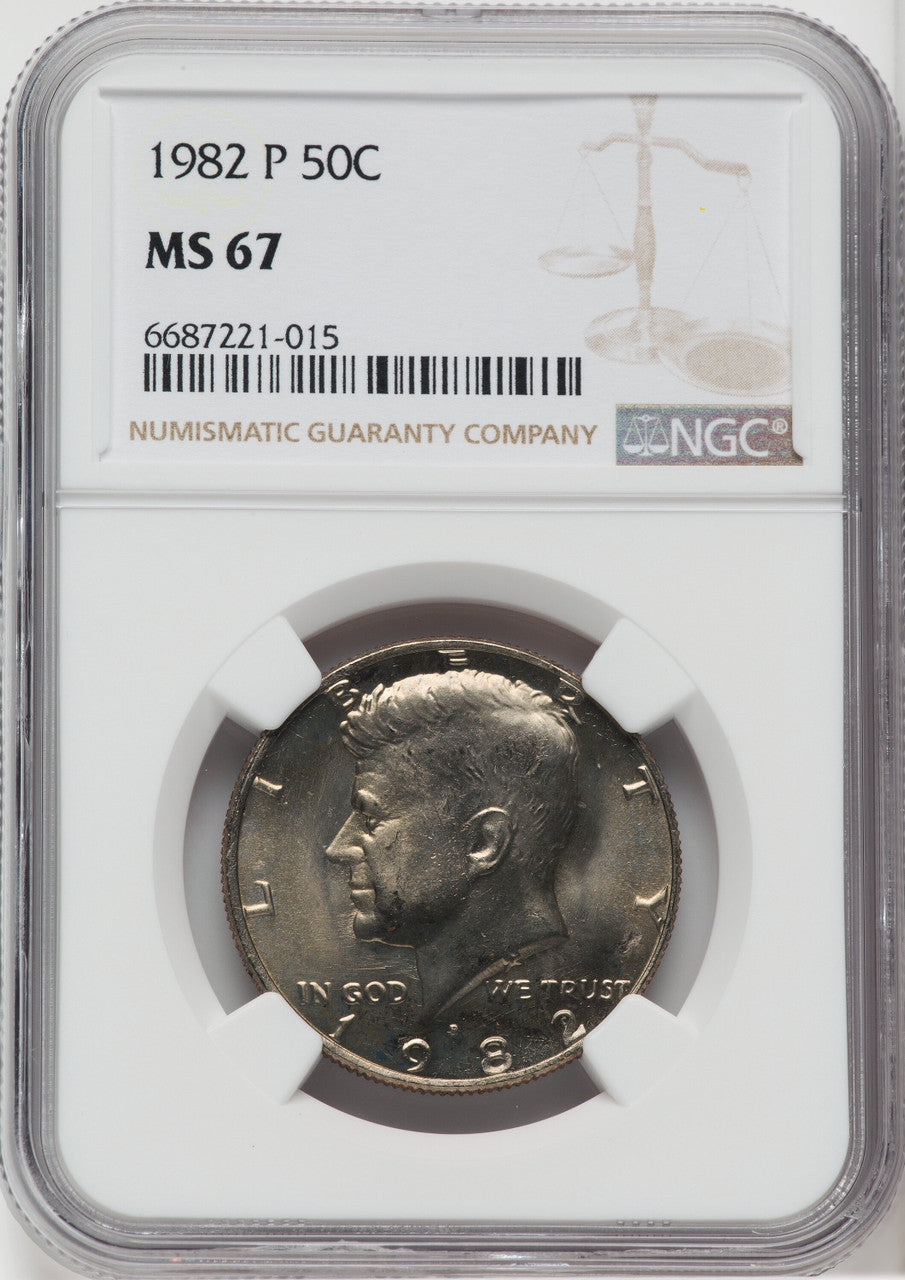 1982-P 50C Kennedy Half Dollar NGC MS67