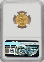 1843-O $2.50 Small Date Crosslet 4 Liberty Quarter Eagle NGC AU53