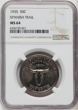 1935 50C Spanish Trail Commemorative Silver NGC MS64