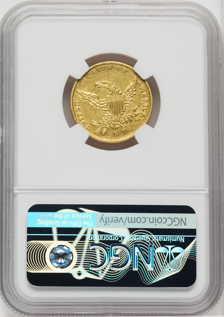 1838 $5 Classic Half Eagle NGC AU55