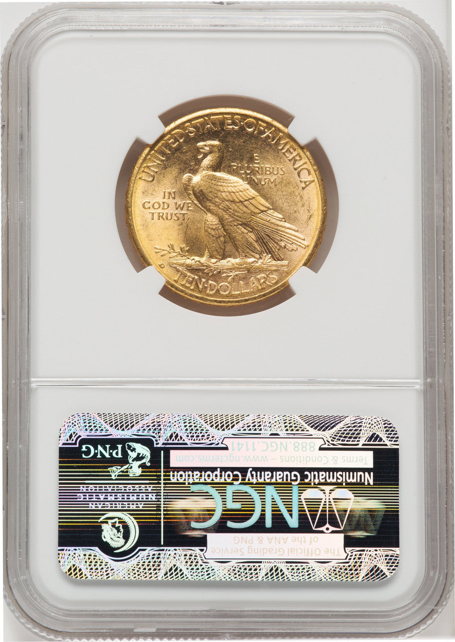 1910-D $10 Indian Eagle NGC MS62