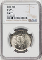 1937 50C Texas Commemorative Silver NGC MS67
