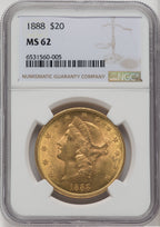 1888 $20 Liberty Double Eagle NGC MS62 (763465053)