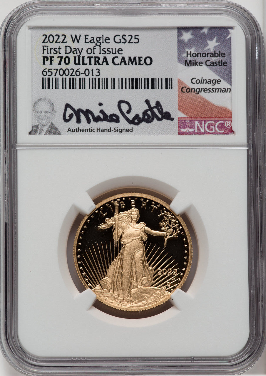 2022-W 1/2 Gold Eagle FDI Mike Castle NGC PF70
