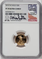 2016-W Gold American Eagle 4-Coin Set Mike Castle Signature NGC PF70
