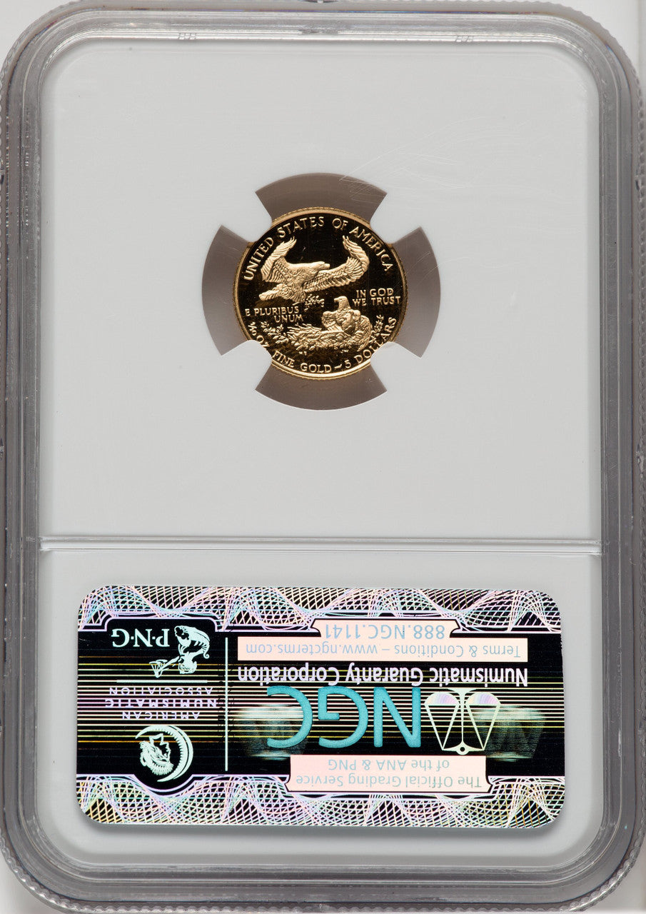 1990-P $5 Tenth-Ounce Gold Eagle NGC PF70