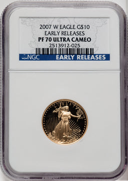 2007-W $10 Quarter-Ounce Gold Eagle First Strike NGC PF70
