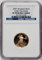 2007-W $10 Quarter-Ounce Gold Eagle First Strike NGC PF70