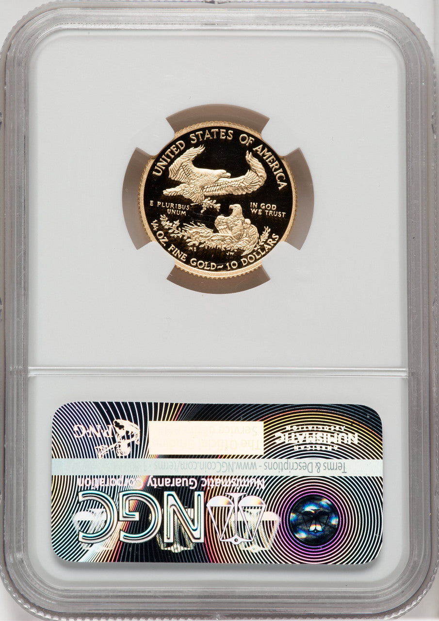 2016-W $10 Quarter-Ounce Gold Eagle 30th Anniversary First Strike Moy Signature NGC PF70