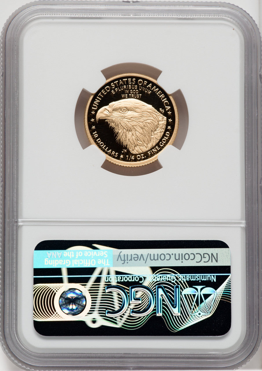 2021-W G$10 Quarter Ounce Gold Eagle Type TwoDC NGC MS70