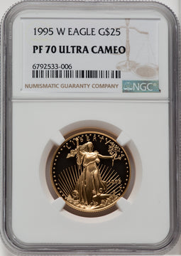 1995-W $25 Half-Ounce Gold Eagle NGC PF70
