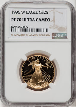 1996-W $25 Half-Ounce Gold Eagle NGC PF70