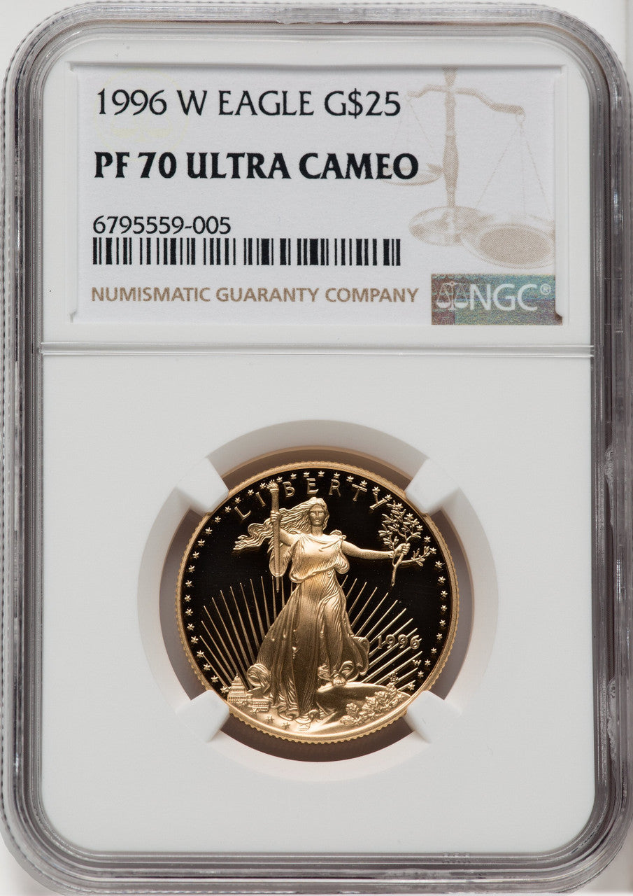 1996-W $25 Half-Ounce Gold Eagle NGC PF70