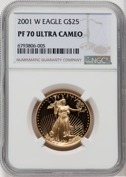 2001-W $25 Half-Ounce Gold Eagle NGC PF70