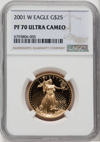 2001-W $25 Half-Ounce Gold Eagle NGC PF70