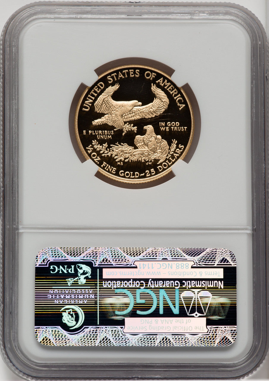 2011-W $25 Half-Ounce Gold Eagle Brown Label NGC PF70