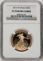 2012-W $25 Half-Ounce Gold Eagle Brown Label NGC PF70
