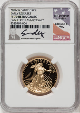 2016-W $25 Half-Ounce Gold Eagle 30th Anniversary First Strike NGC PF70 (763315006)