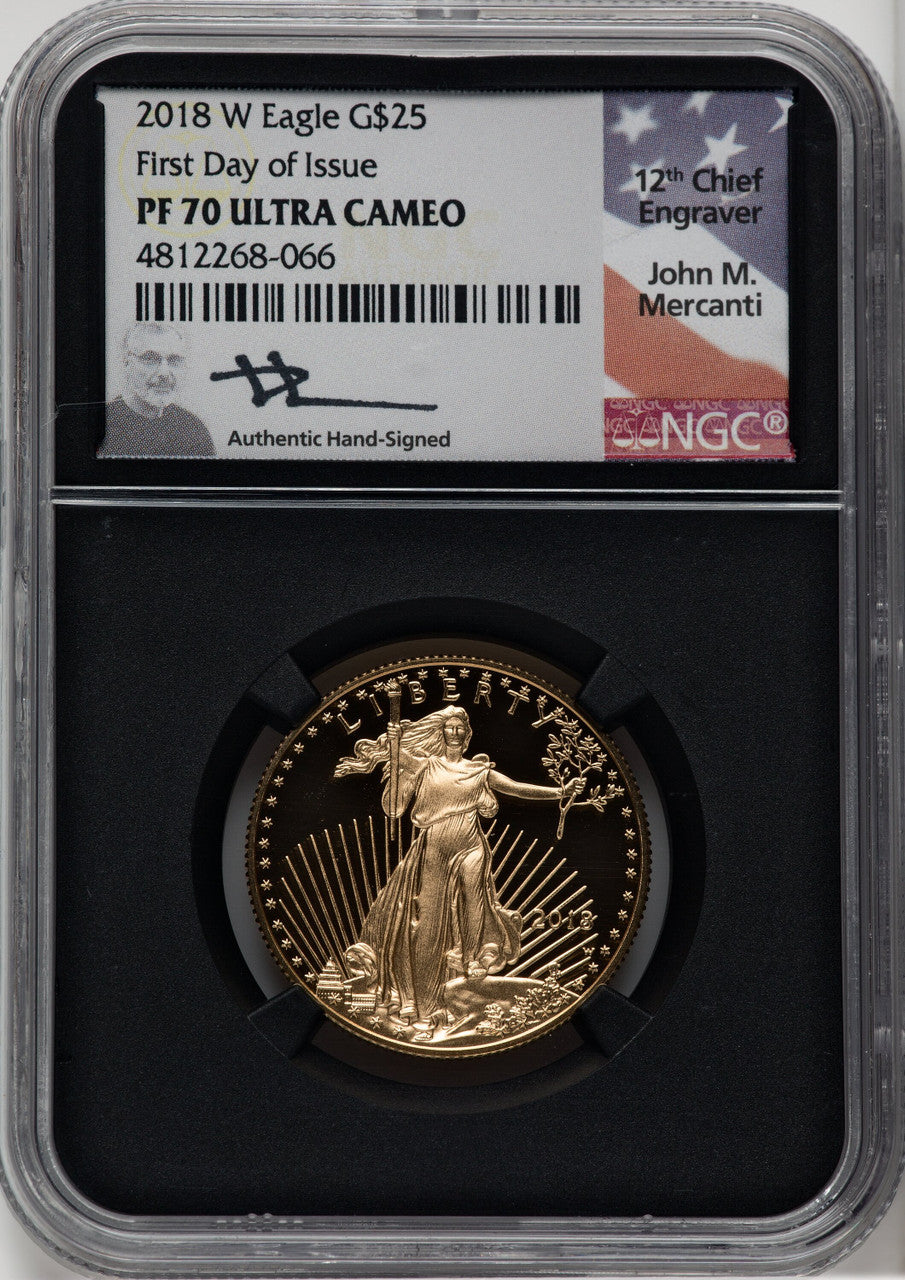 2018-W G$25 Half Ounce Gold Eagle First Strike NGC PF70