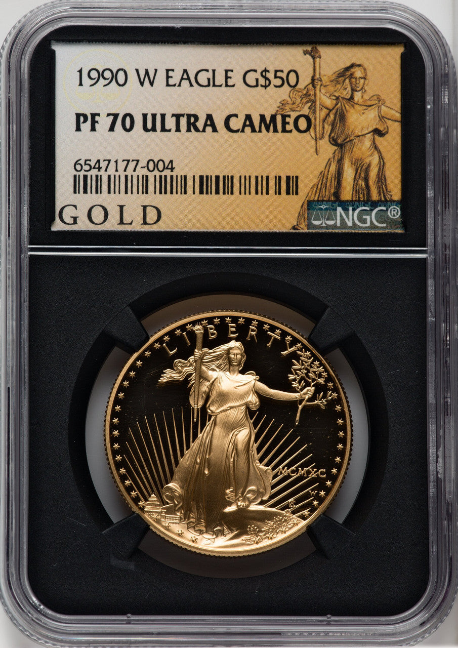 1990-W $50 One-Ounce Gold Eagle NGC PF70 (763444002)