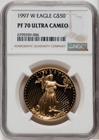 1997-W $50 One-Ounce Gold Eagle NGC PF70