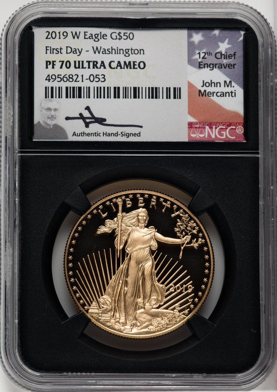 2019-W $50 One-Ounce Gold Eagle First Day of Issue NGC PF70