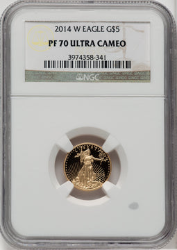 2014-W Gold American Eagle Brown Label NGC PF70