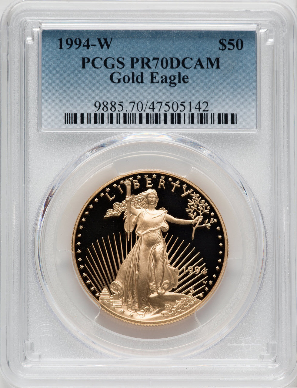 1994-W $50 One-Ounce Gold Eagle PCGS PR70