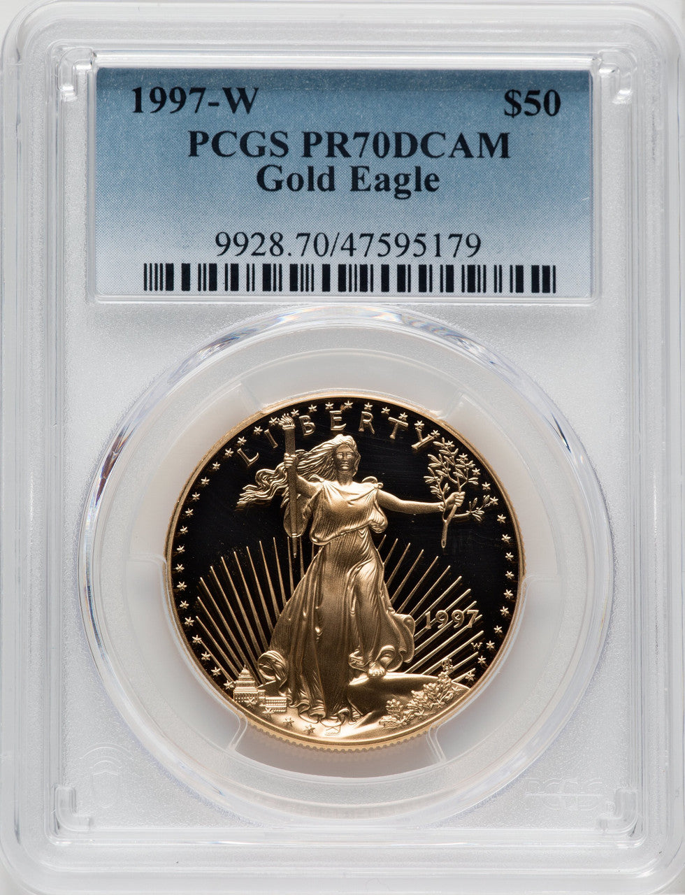 1997-W $50 One-Ounce Gold Eagle PCGS PR70 (763446003)