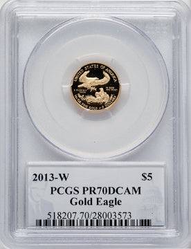2013-W $5 Gold American Eagle PCGS PR70 Philip Diehl Signed