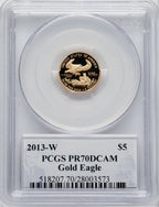 2013-W $5 Gold American Eagle PCGS PR70 Philip Diehl Signed