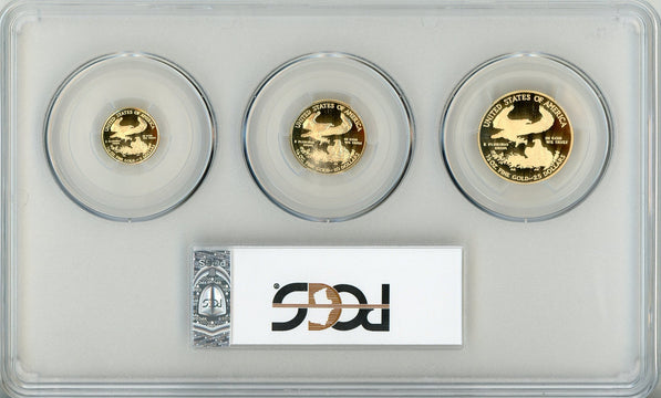 2018-W 3 pc Gold Eagle Set First Day of Issue Moy Washington D.C. PCGS PR70