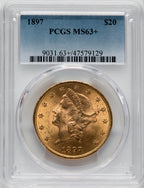 1897 $20 Liberty Double Eagle PCGS MS63+
