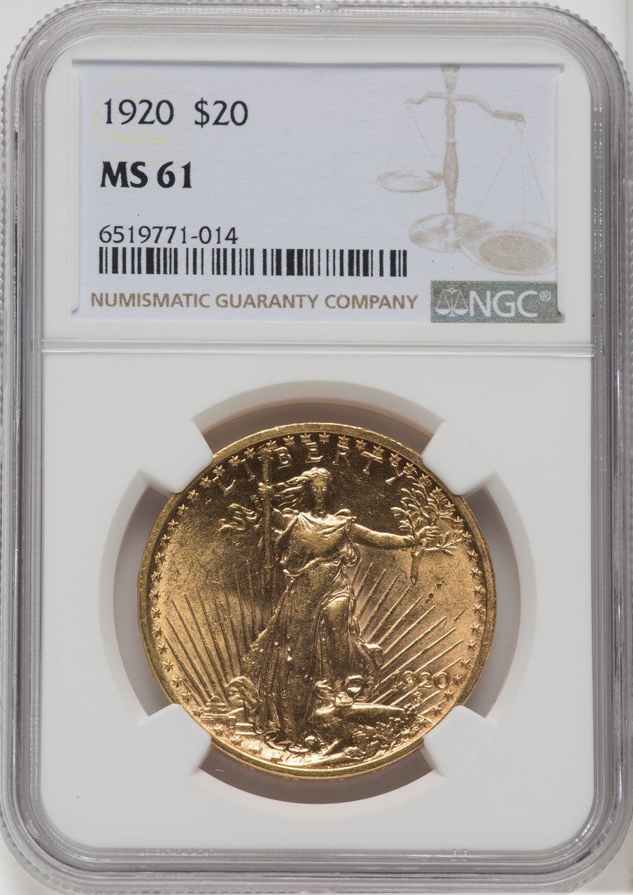1920 $20 Saint-Gaudens Double Eagle NGC MS61