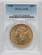 1906 $20 Liberty Double Eagle PCGS AU50