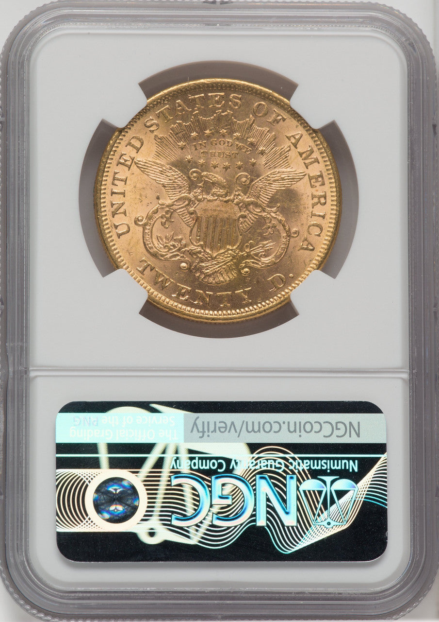 1875 $20 Liberty Double Eagle NGC AU58