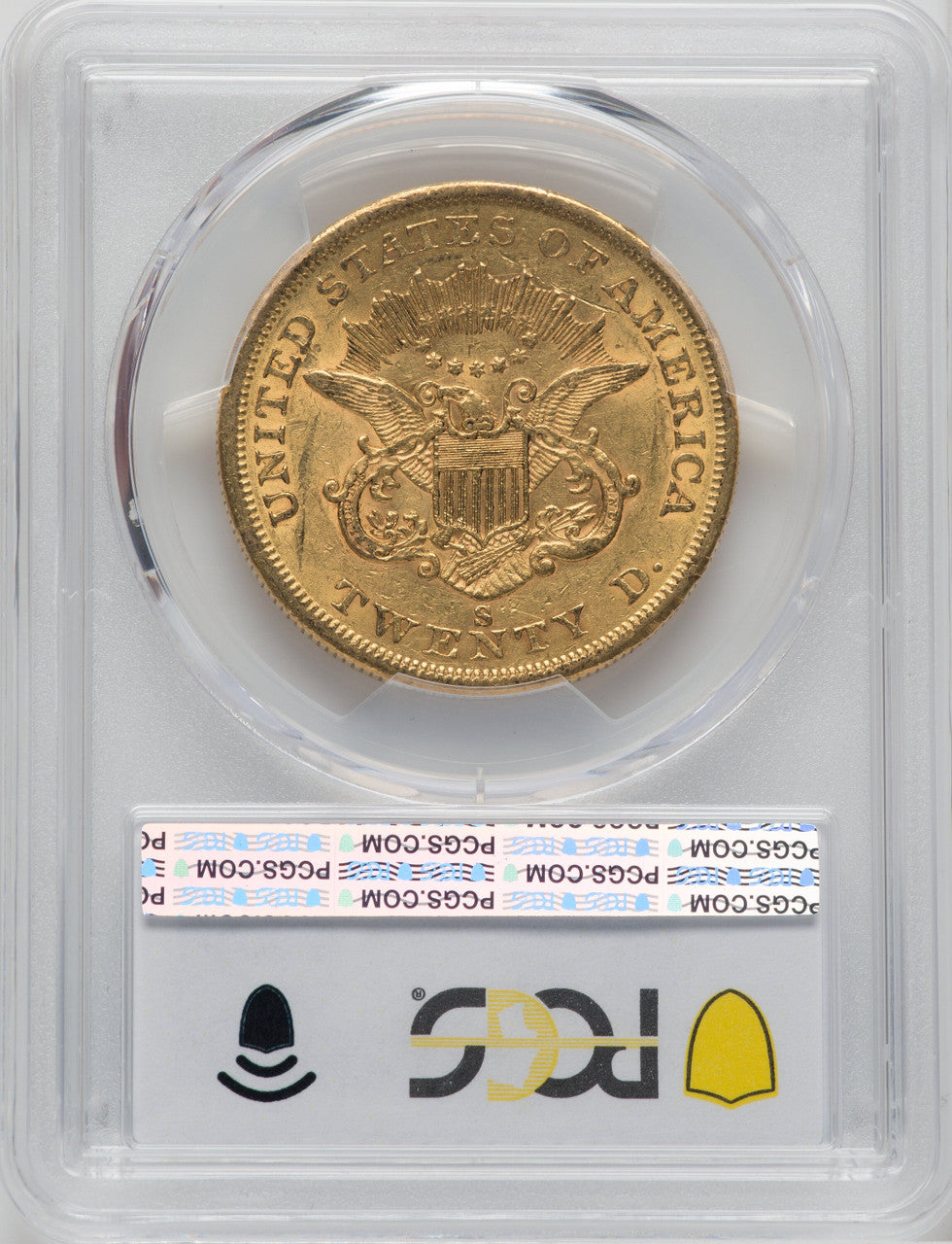 1856-S $20 Liberty Double Eagle PCGS AU55