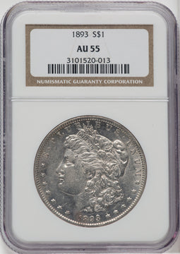 1893 $1 Morgan Dollar NGC AU55