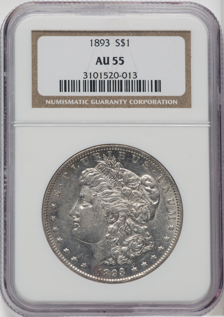 1893 $1 Morgan Dollar NGC AU55