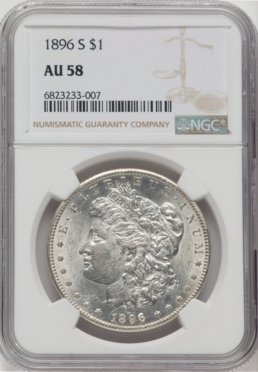 1896-S $1 Morgan Dollar NGC AU58