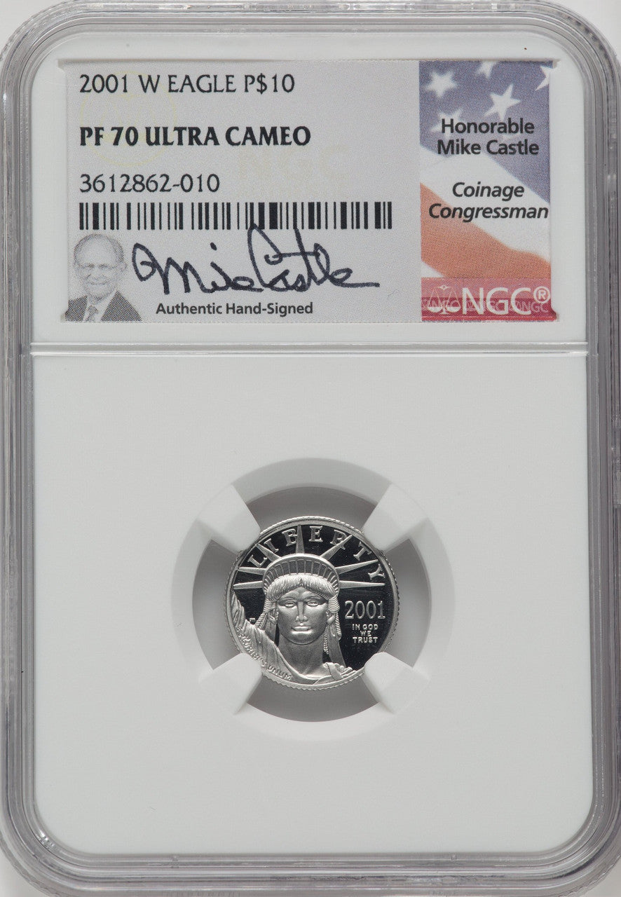 2001 Platinum American Eagle NGC PF70 Castle Signed