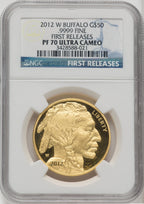 2012-W $50 One-Ounce Gold Buffalo First Strike NGC PF70