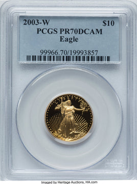 2003-W $10 Quarter-Ounce Gold Eagle PCGS PR70