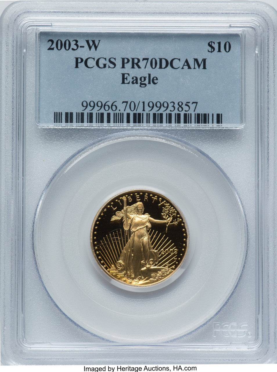 2003-W $10 Quarter-Ounce Gold Eagle PCGS PR70