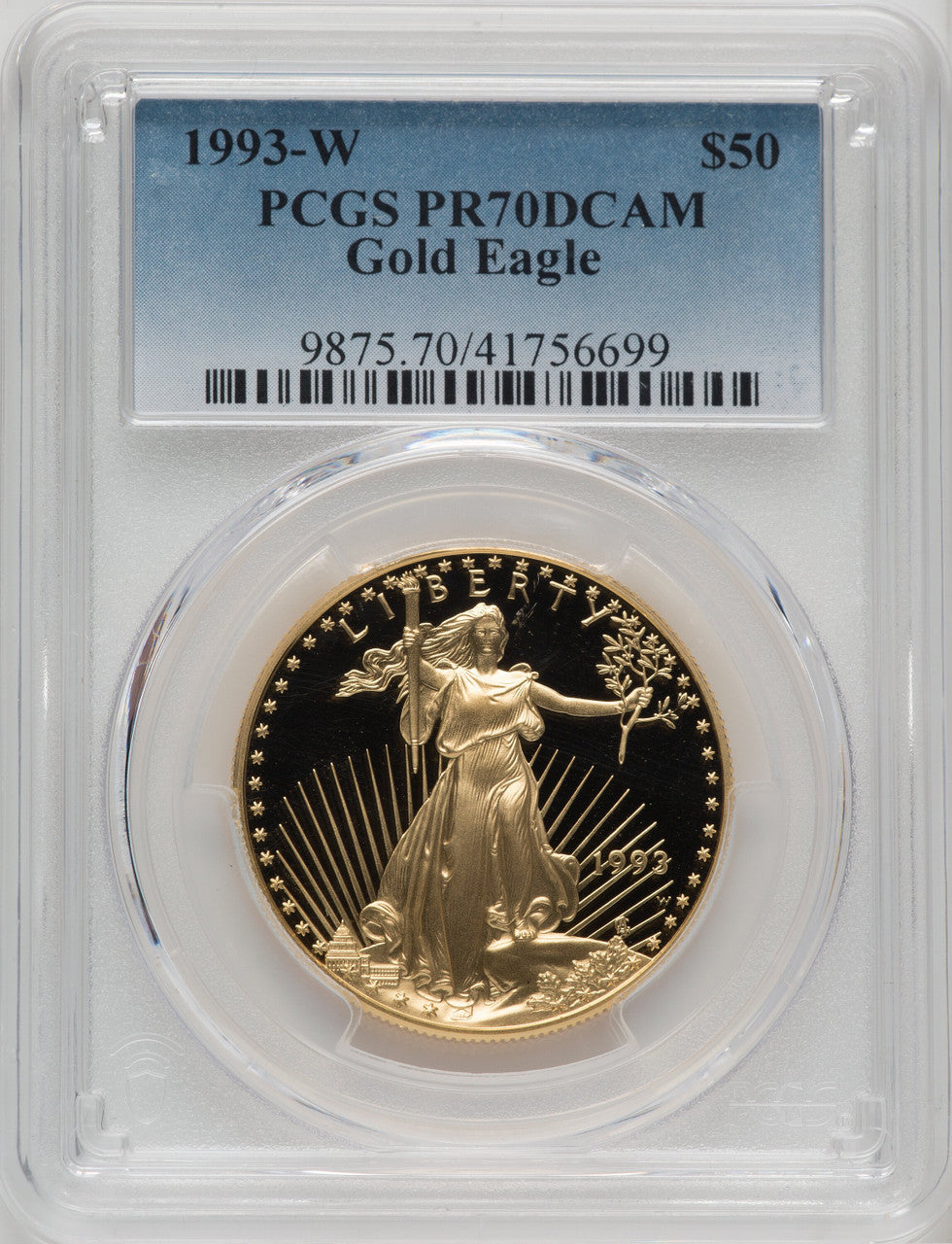 1993-W $50 One-Ounce Gold Eagle PCGS PR70