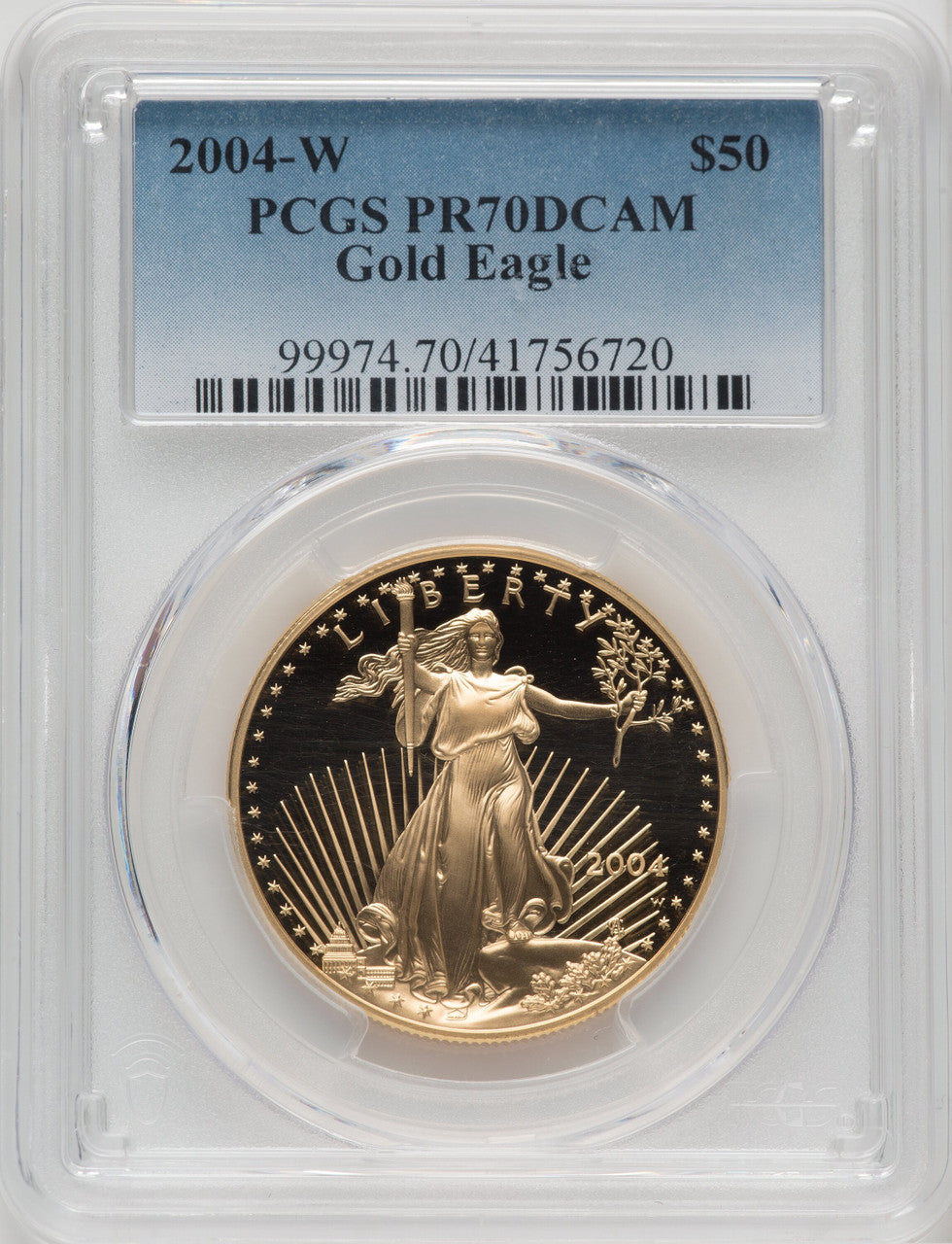 2004-W $50 One-Ounce Gold Eagle PCGS PR70