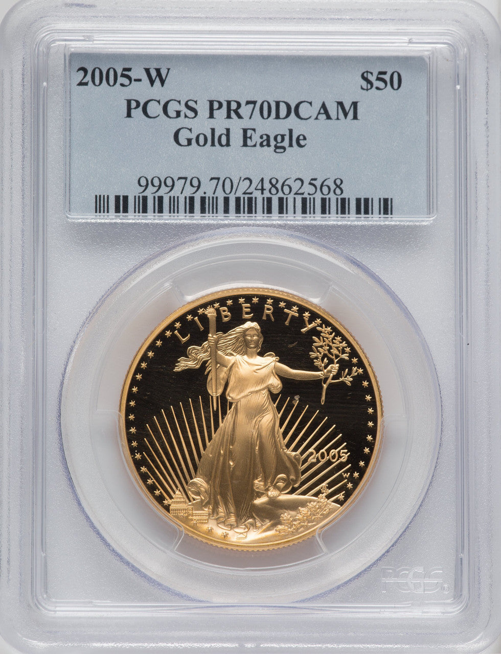 2005-W $50 One-Ounce Gold Eagle PCGS PR70